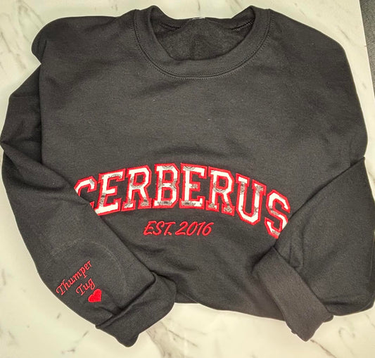 CERBERUS EMBROIDERED/APPLIQUE SWEATSHIRT