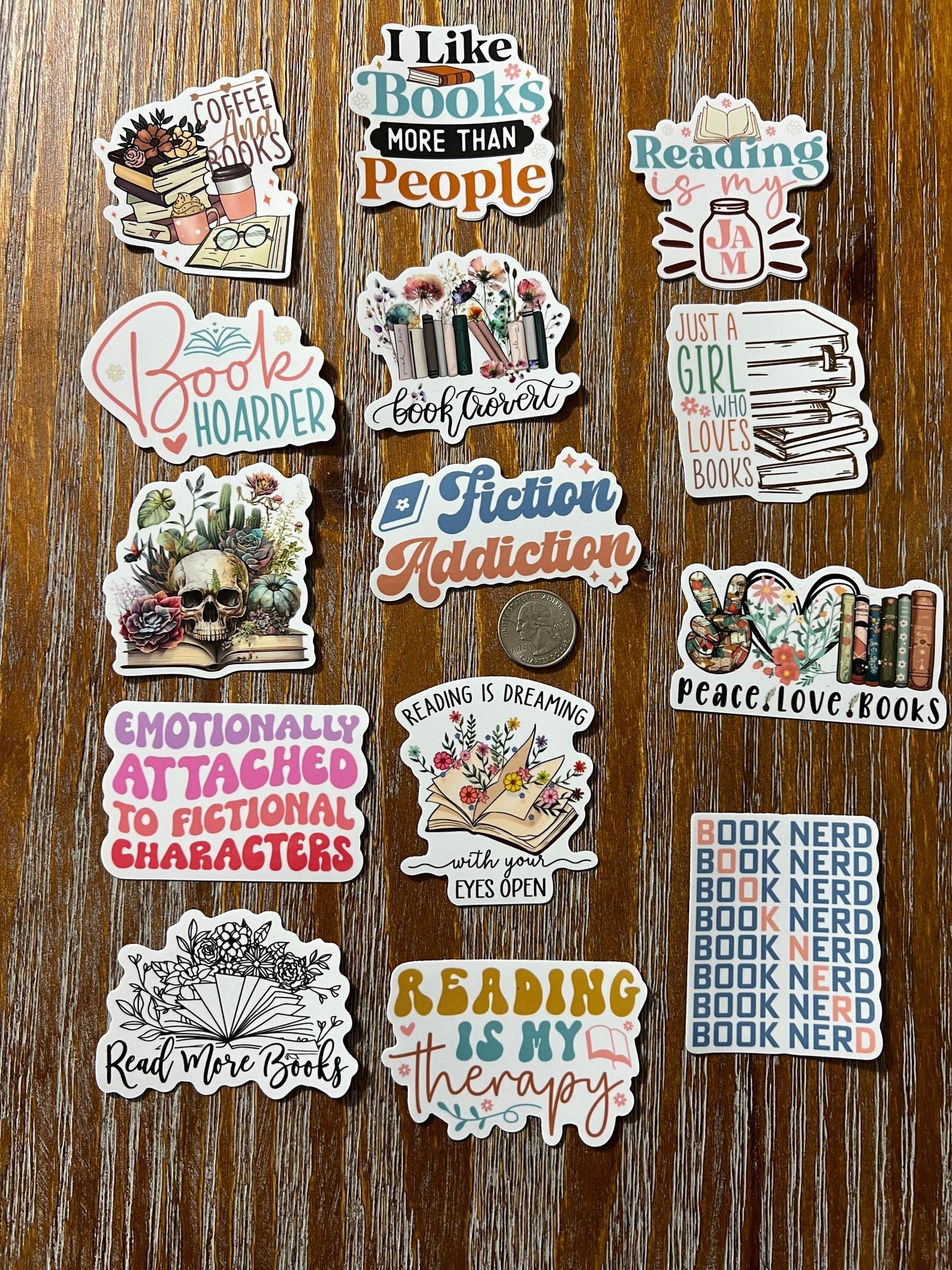 Book-Related Stickers Buy 4 Get 1 FREE! (FREE SHIPPING!)