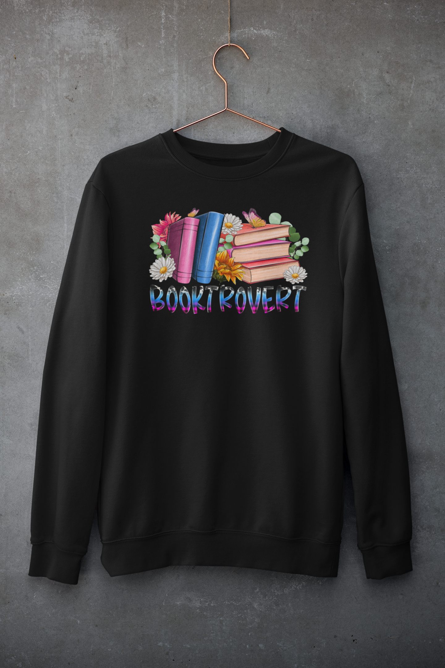 Booktrovert with Flowers
