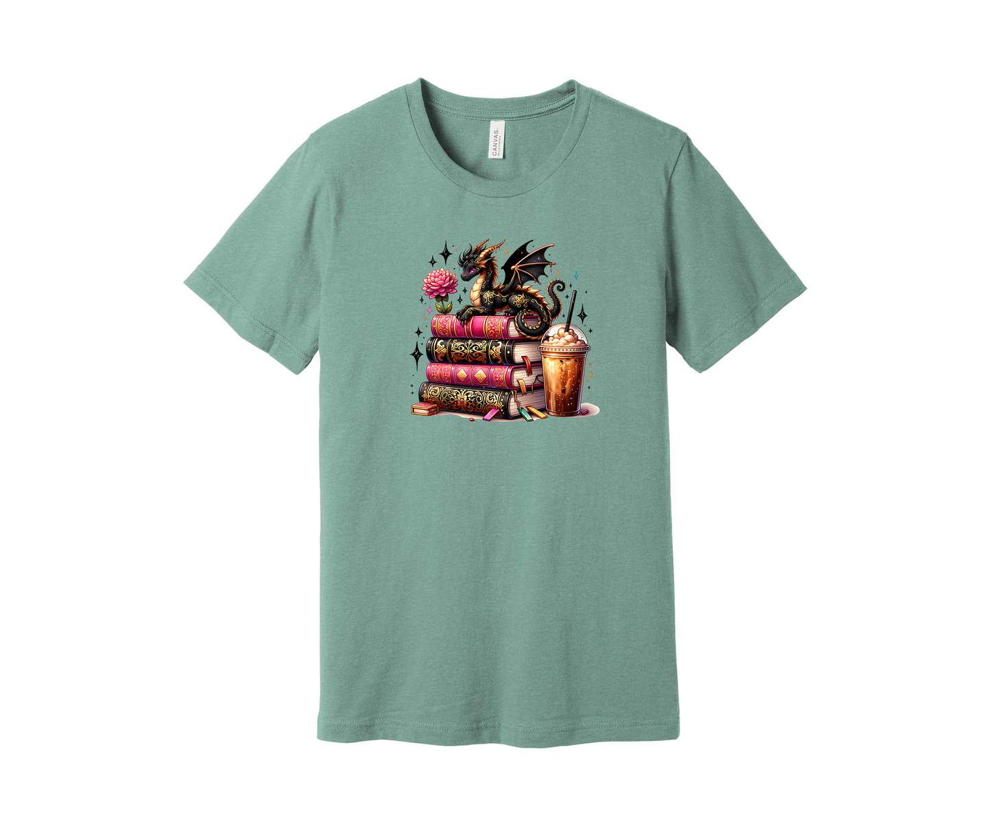 Fantasy Book Dragon with Coffee