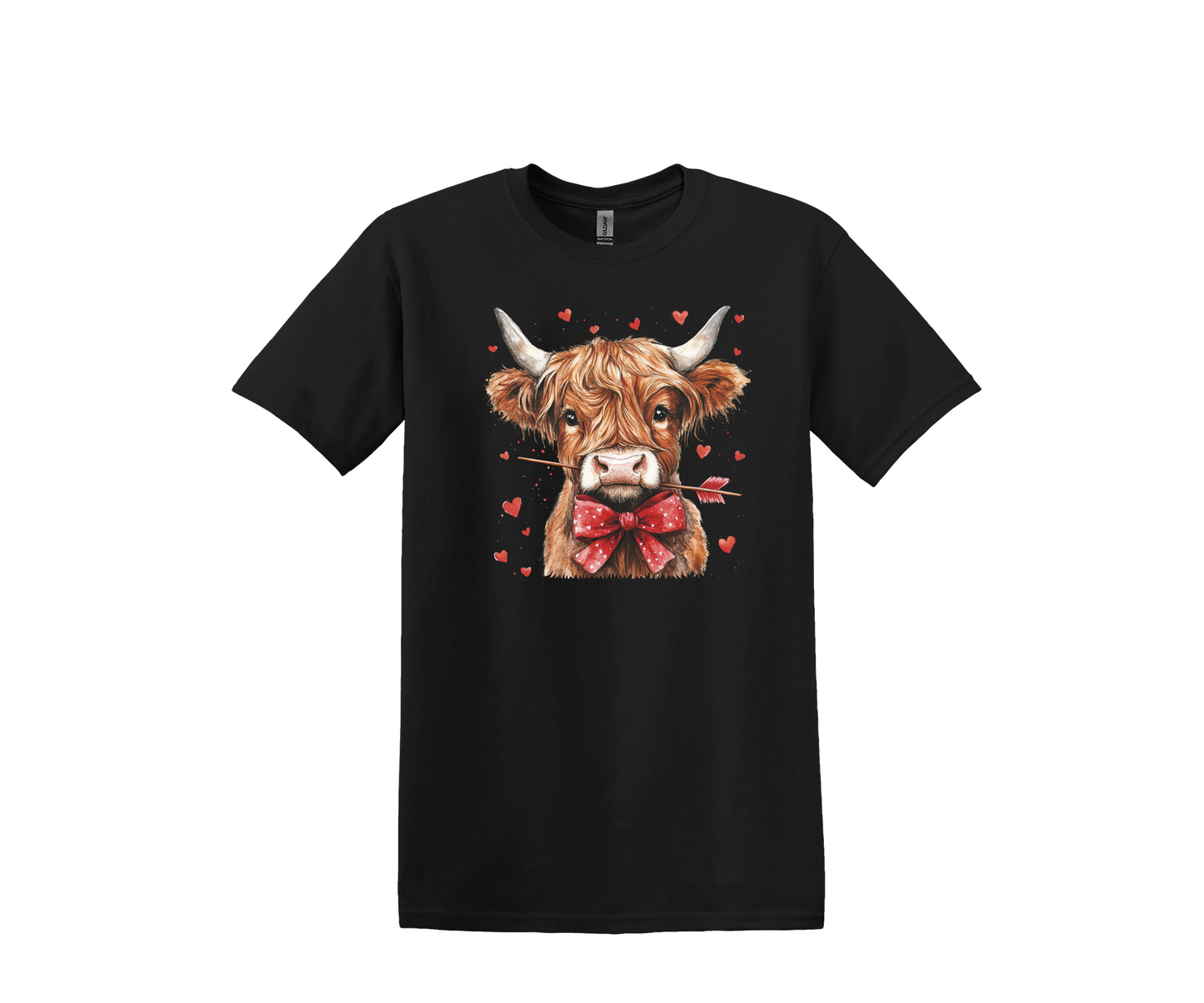 Highland Cow with Red Bow