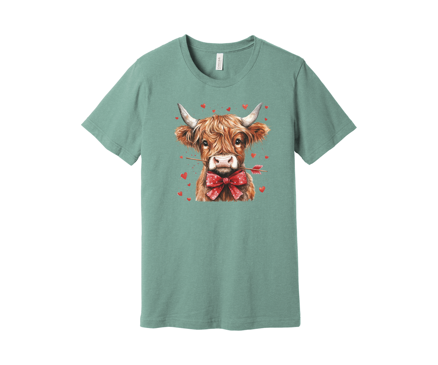 Highland Cow with Red Bow