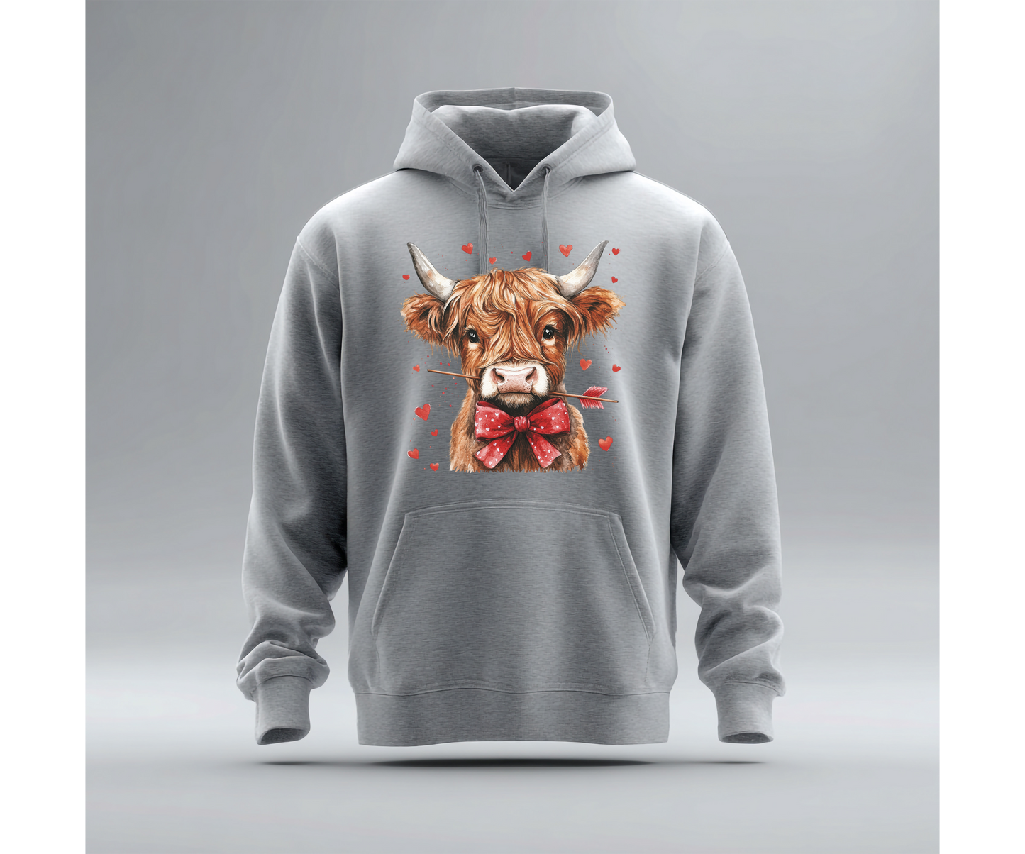 Highland Cow with Red Bow