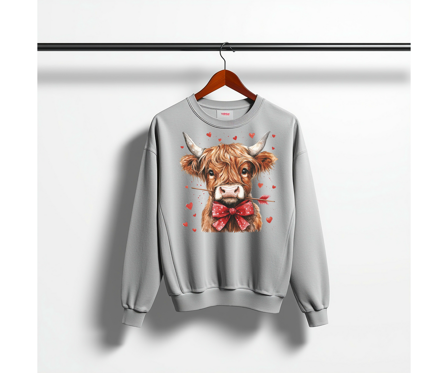 Highland Cow with Red Bow