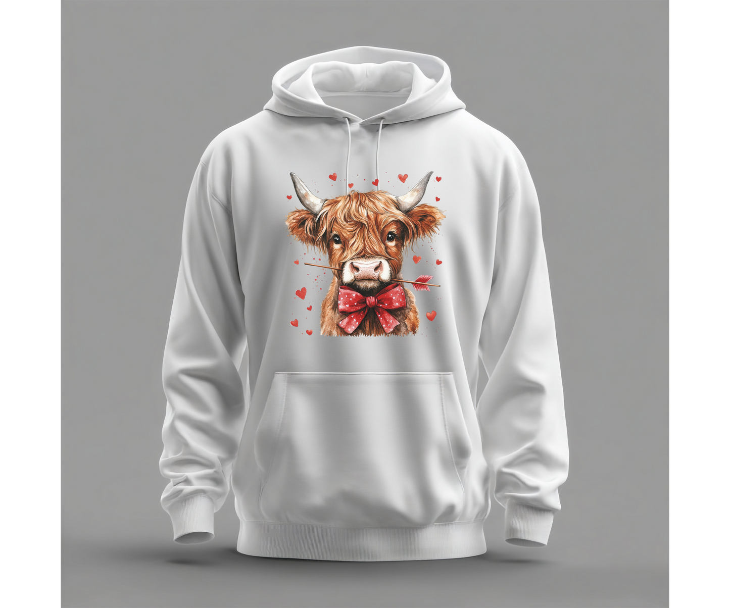 Highland Cow with Red Bow