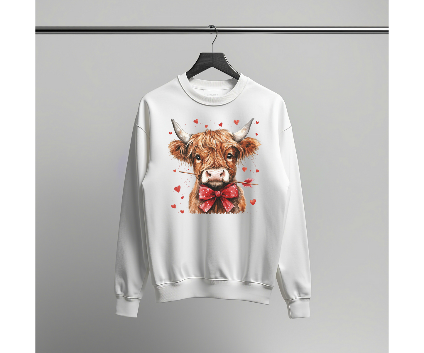 Highland Cow with Red Bow