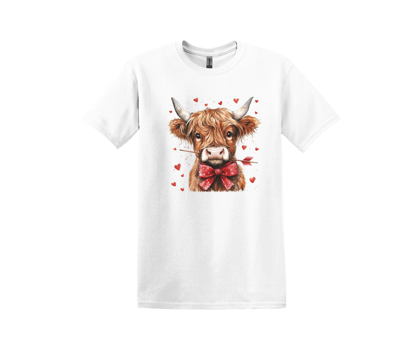 Highland Cow with Red Bow