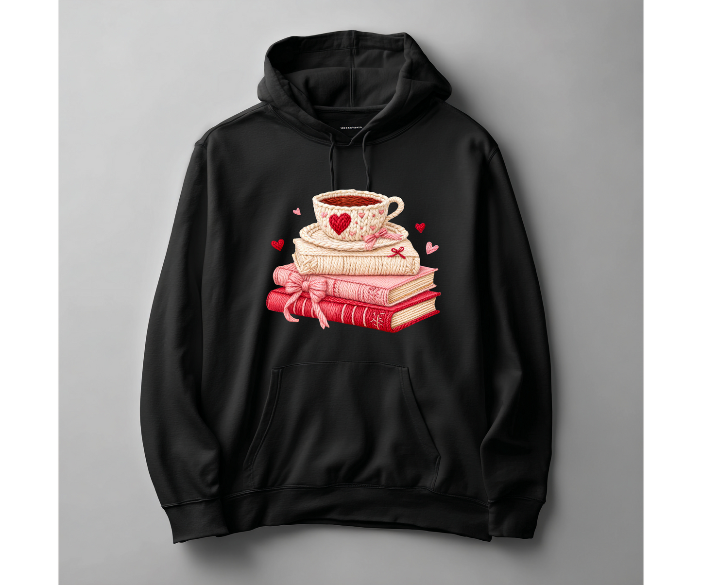 Yarn Stack of Books and Coffee