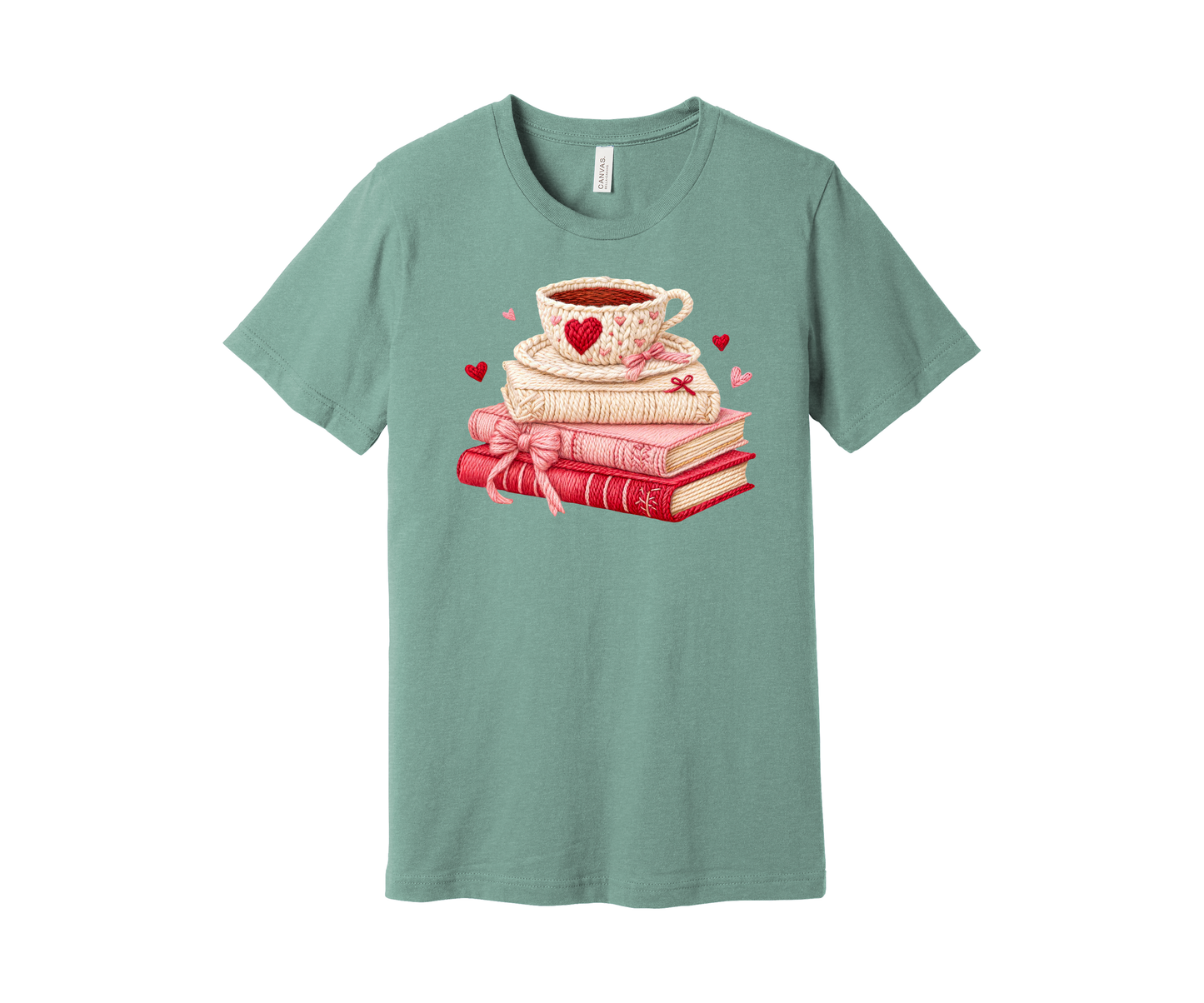 Yarn Stack of Books and Coffee