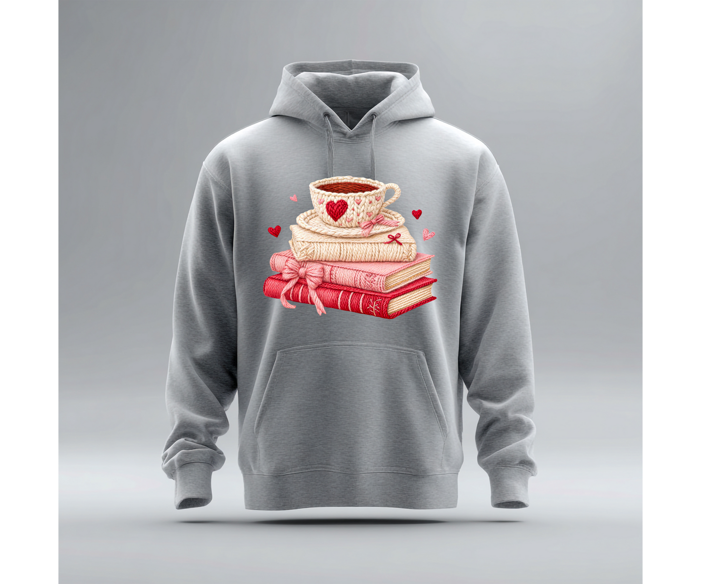 Yarn Stack of Books and Coffee