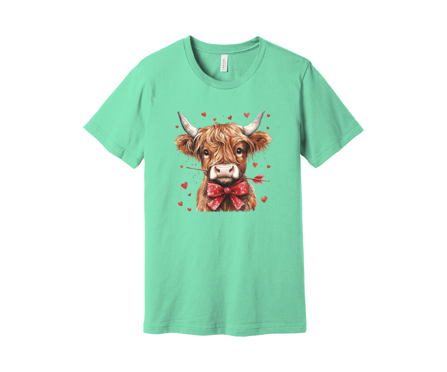 YOUTH Highland Cow with Red Bow