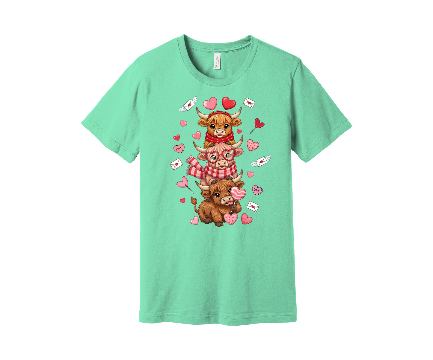 YOUTH Valentine Pile of Highland Cows
